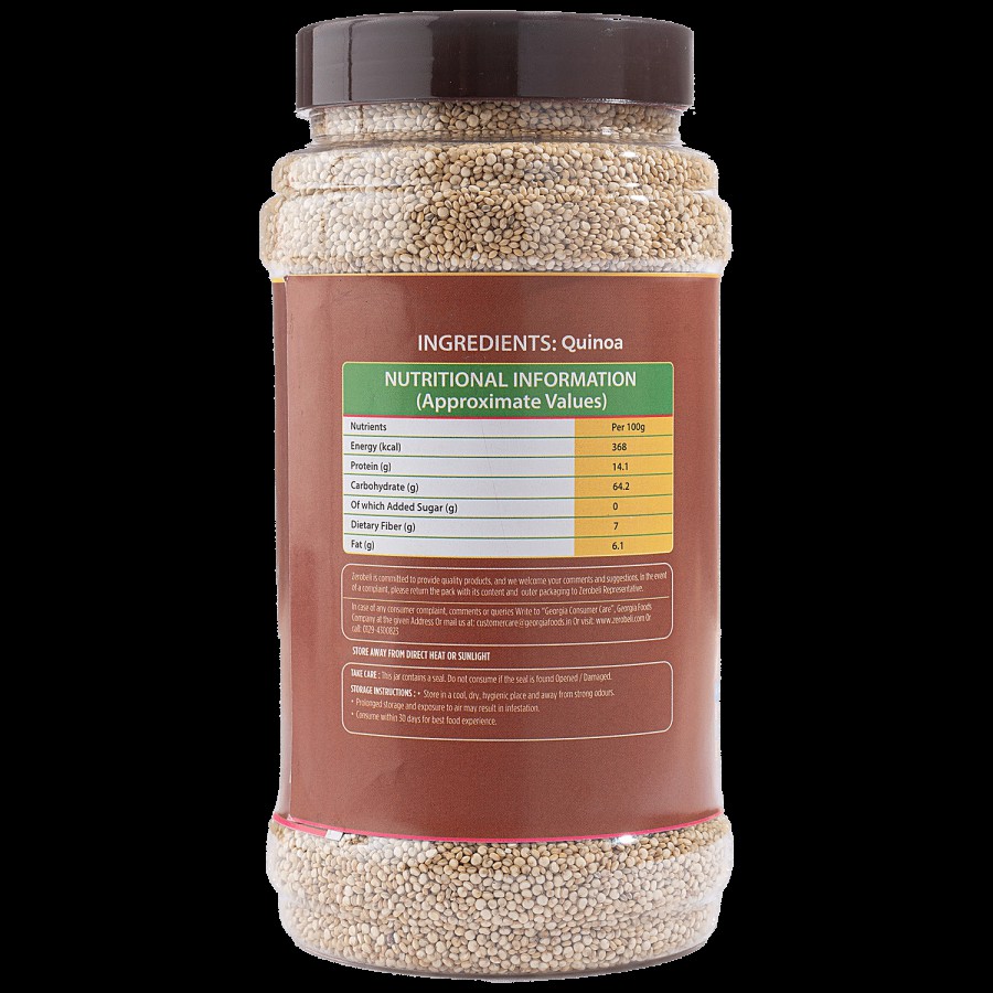 Zerobeli White Quinoa - Fibre-Rich Brreakfast