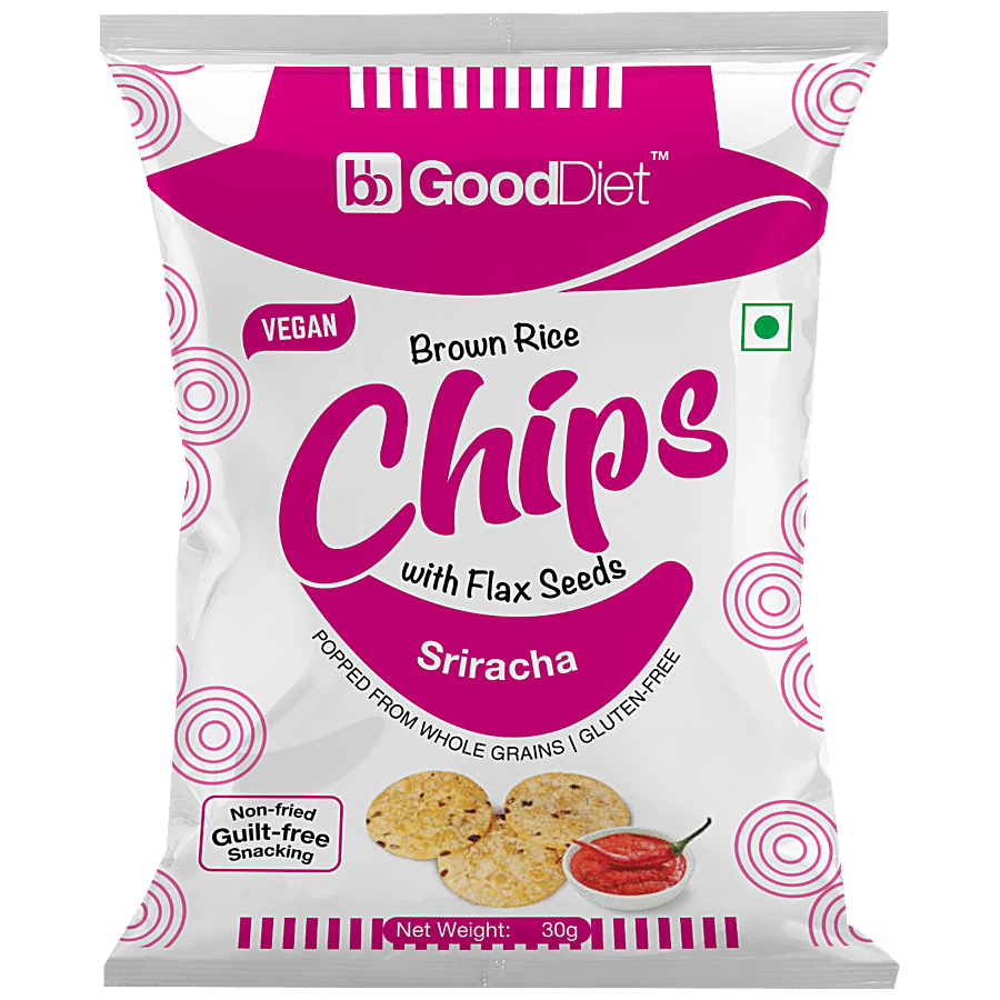 bb Gooddiet Flaxseeds Brown Rice Chips - Sriracha