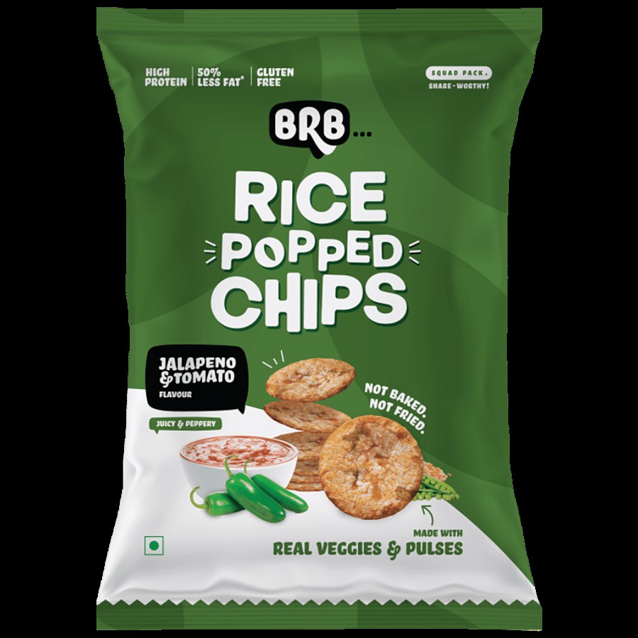 BRB Rice Popped Chips - Jalapeno & Tomato Flavour