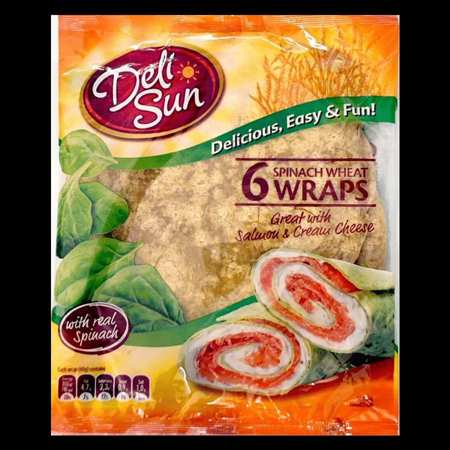 Delisun Spinach Wheat Tortillas Wraps - Nutritious