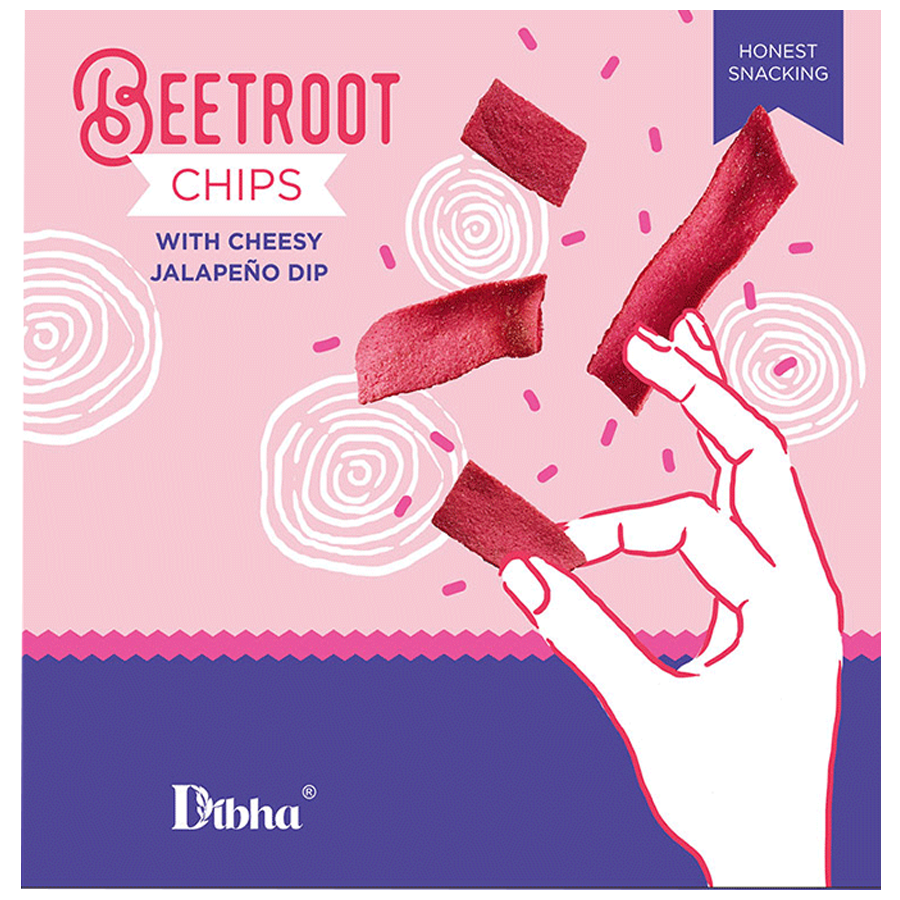 Dibha Beetroot Chips With Cheesy Jalapeno Dip - Crispy & Smokey Barbeque Flavour