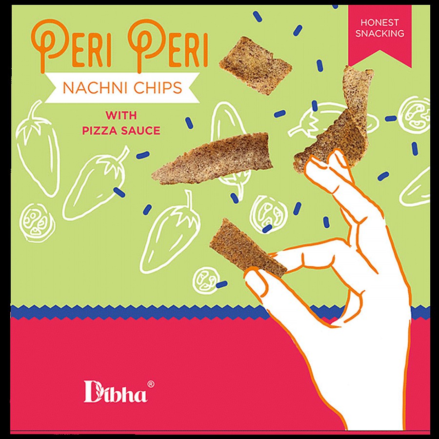 Dibha Peri Peri Nachni Chips With Pizza Sauce - Travel Snack