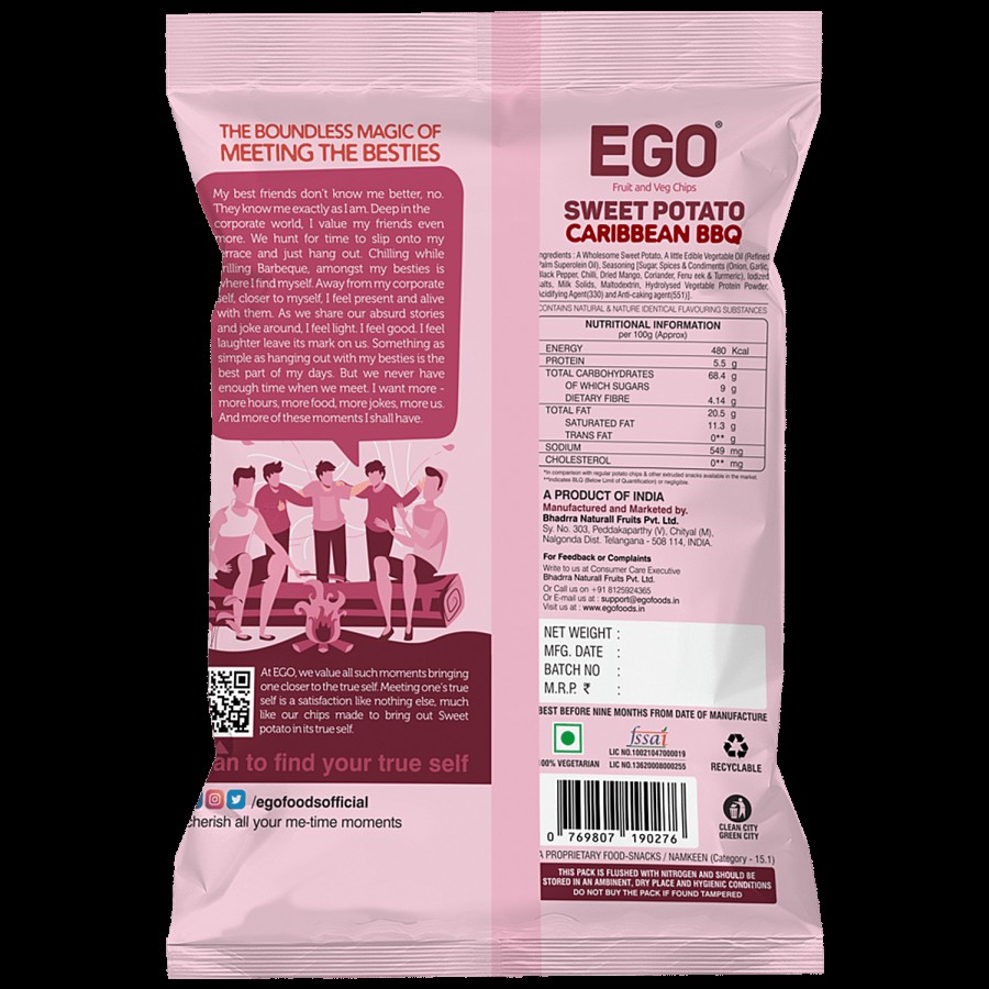 EGO Sweet Potato Chips - Caribbean BBQ Flavour