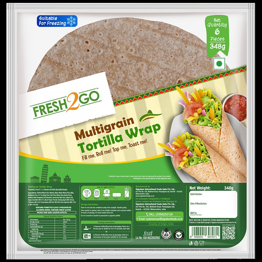 FRESH2GO Multigrain Tortilla Wrap