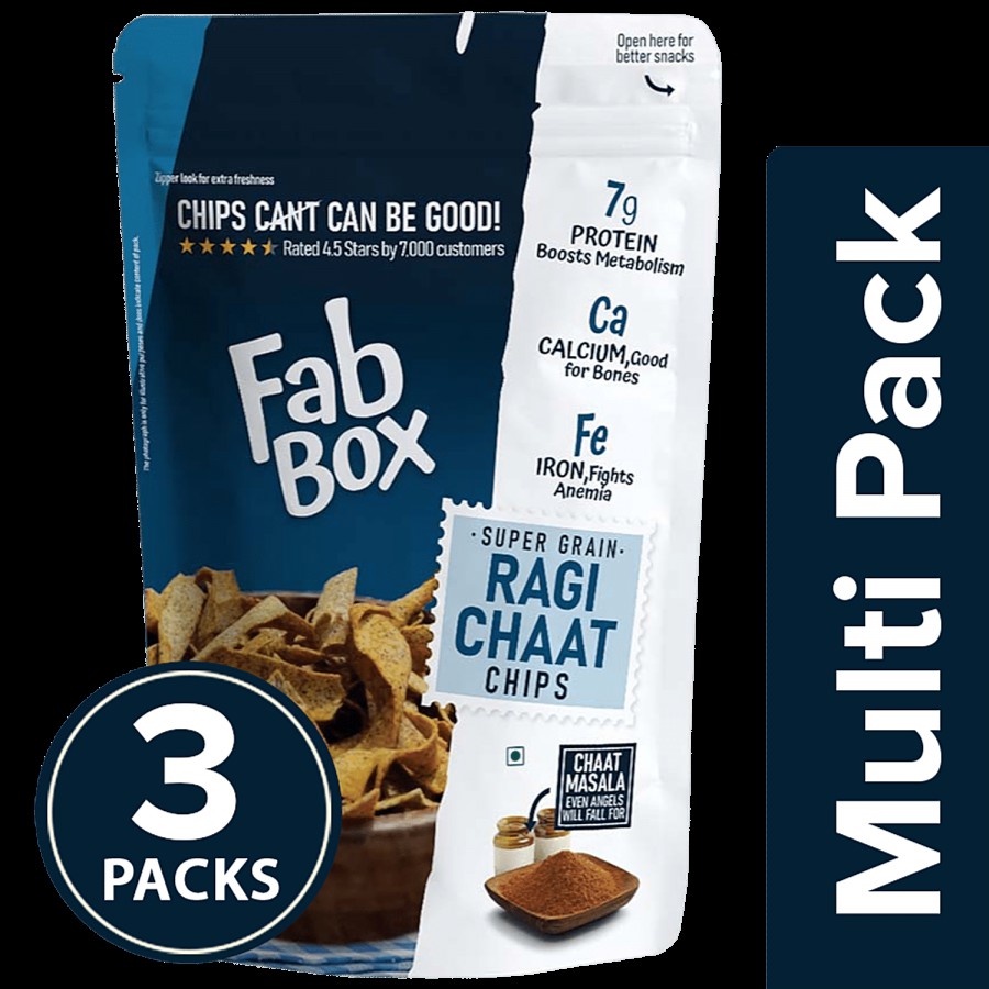 Fabbox Ragi Chaat Chips - Healthy Guilt-Free Protein Snack