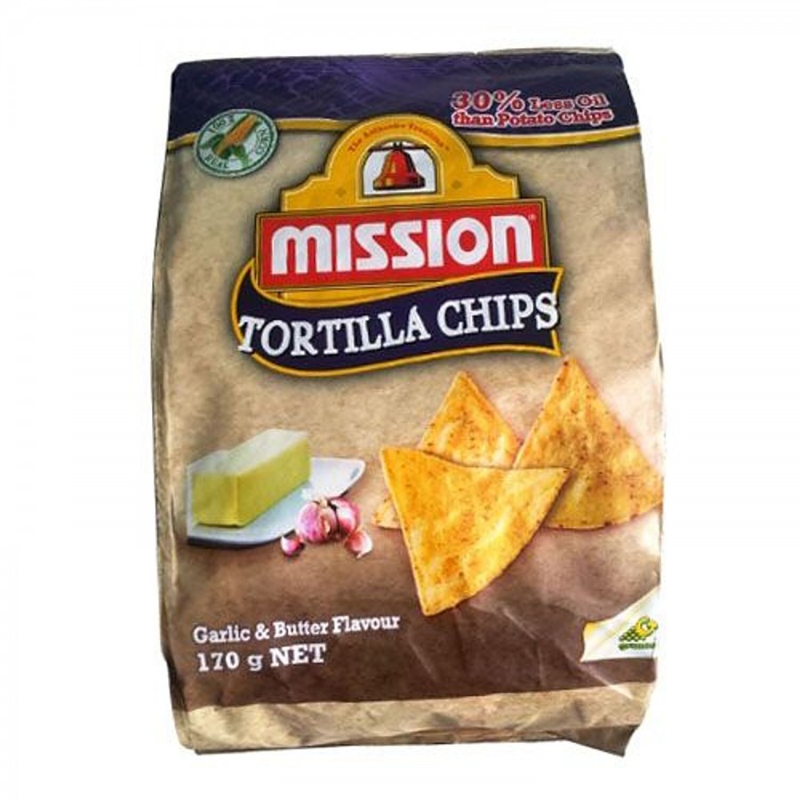 Mission Tortilla Chips - Garlic & Butter