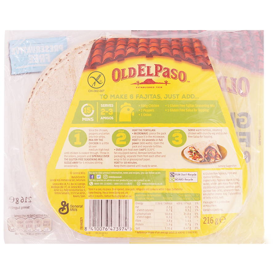 Old El Paso Gluten Free Tortillas