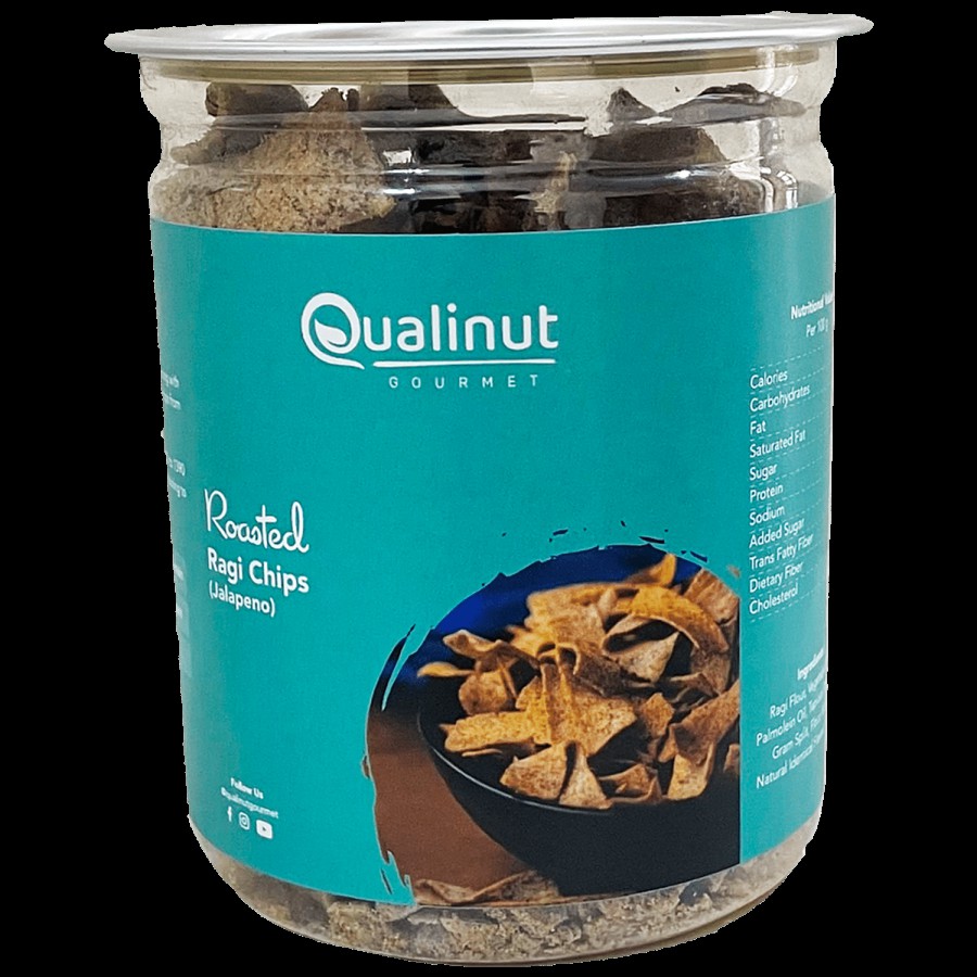 Qualinut Gourmet Roasted Ragi Chips -  Jalapeno Flavour Infused