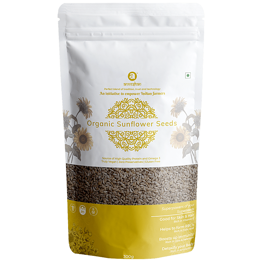 Anveshan Organic Raw Sunflower Seeds - USDA Certified