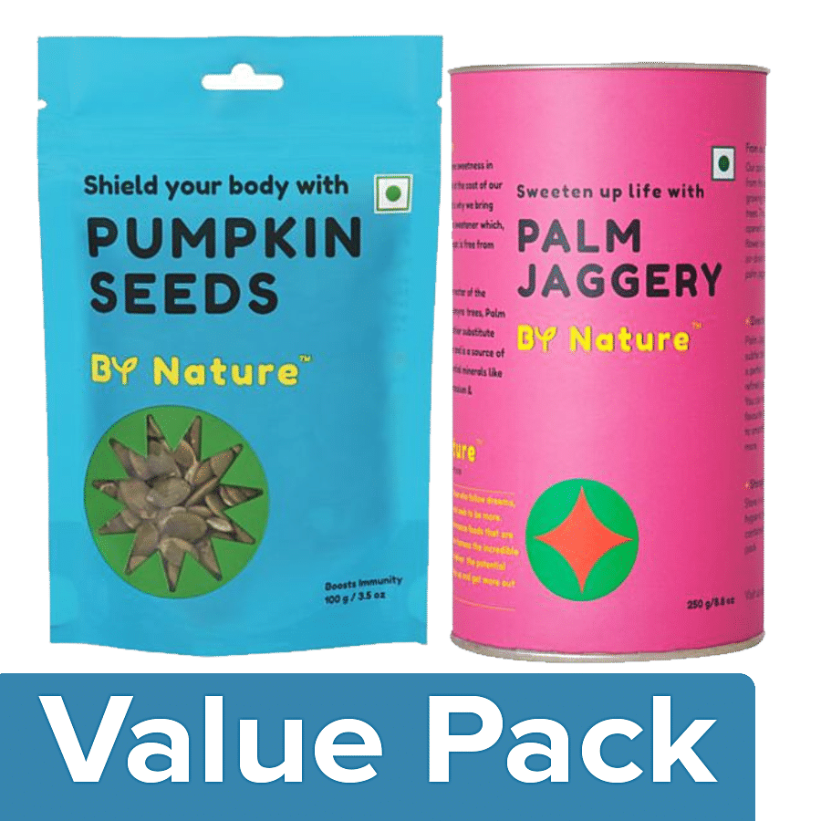 By Nature Pumpkin Seeds 100 g + Palm Jaggery 250 g Tin