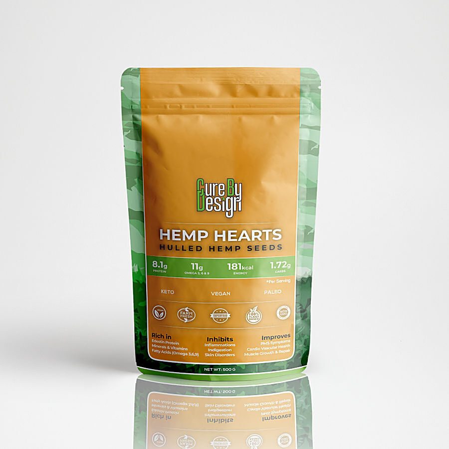 Cure By Design Hemp Hearts Hulled Seeds - Rich In Protein