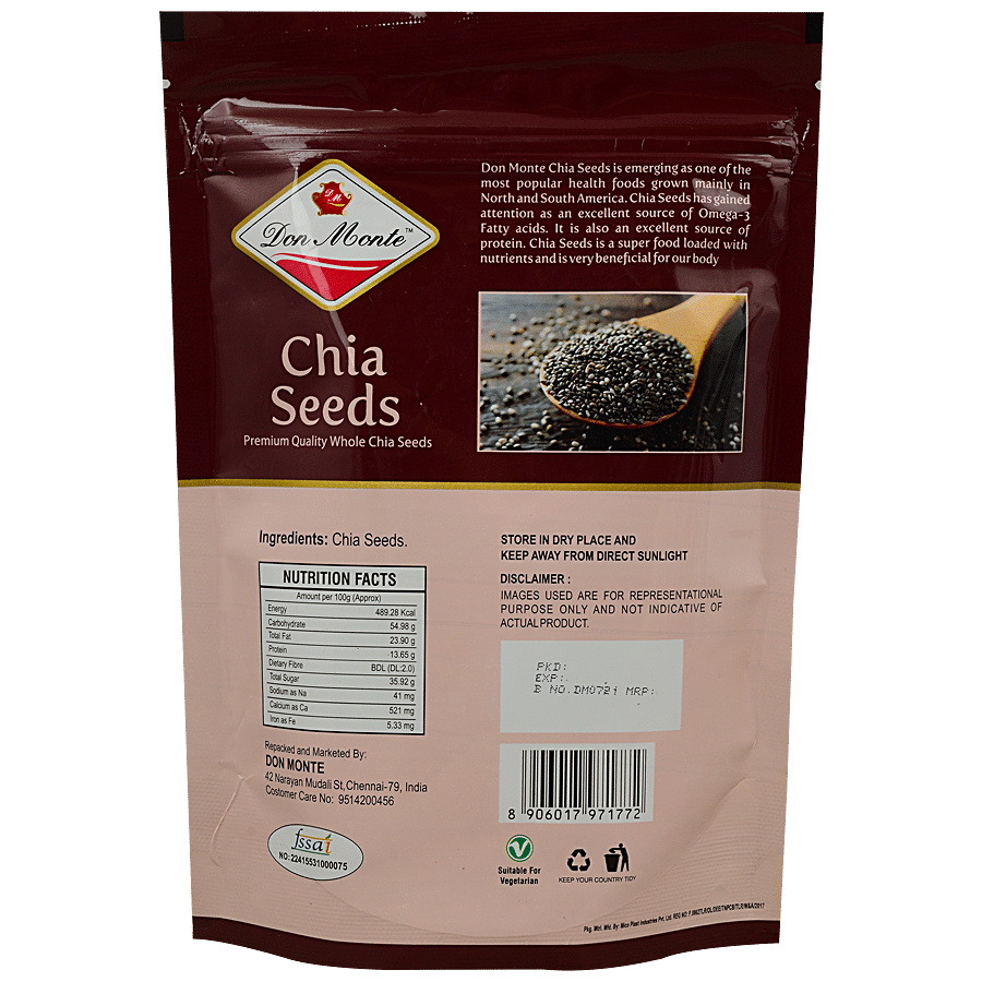 DON MONTE Organic Chia Seeds - Premium Quality