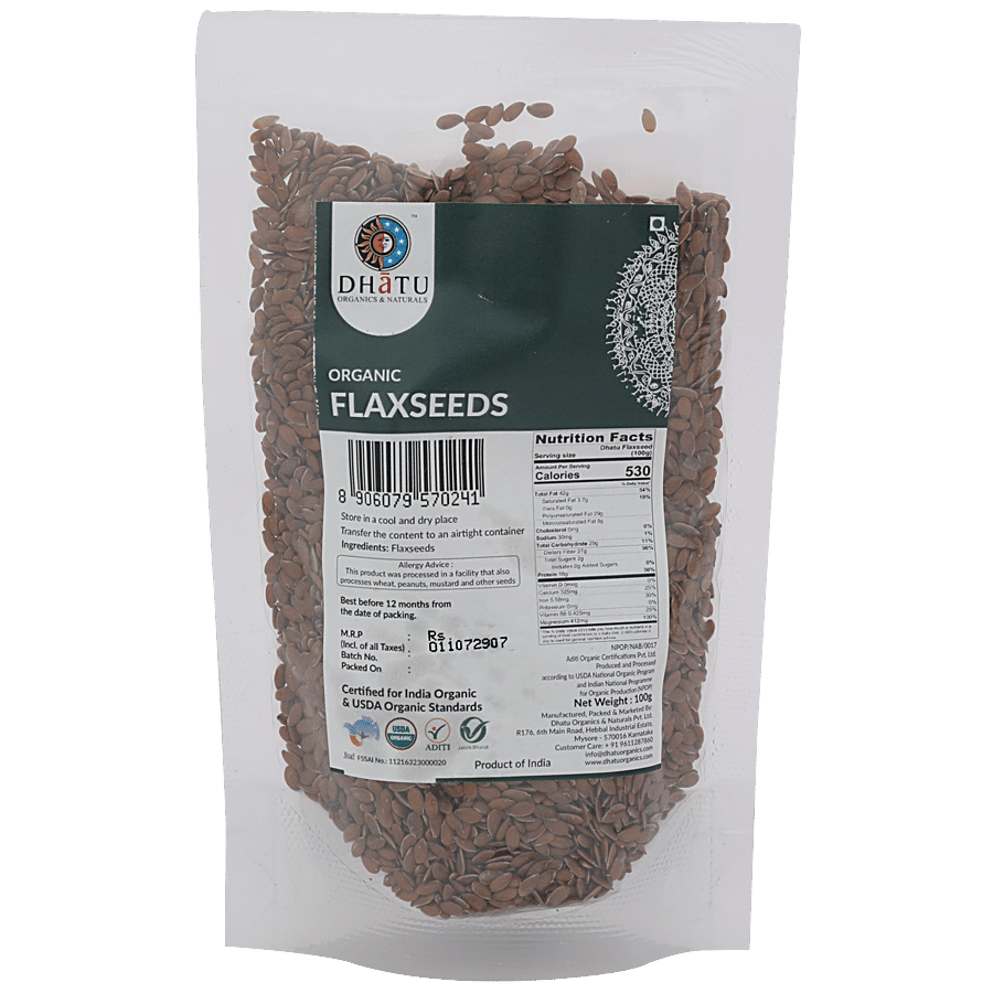 Dhatu Organics & Naturals Organic Flaxseeds