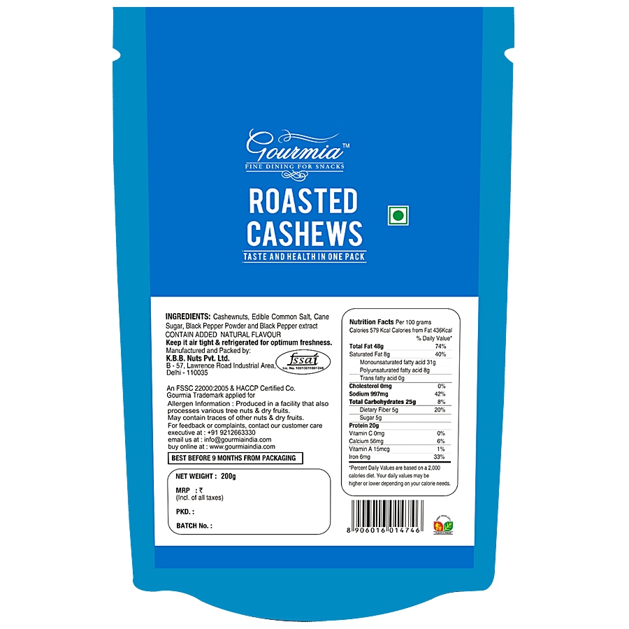 Gourmia Cashews - Roasted