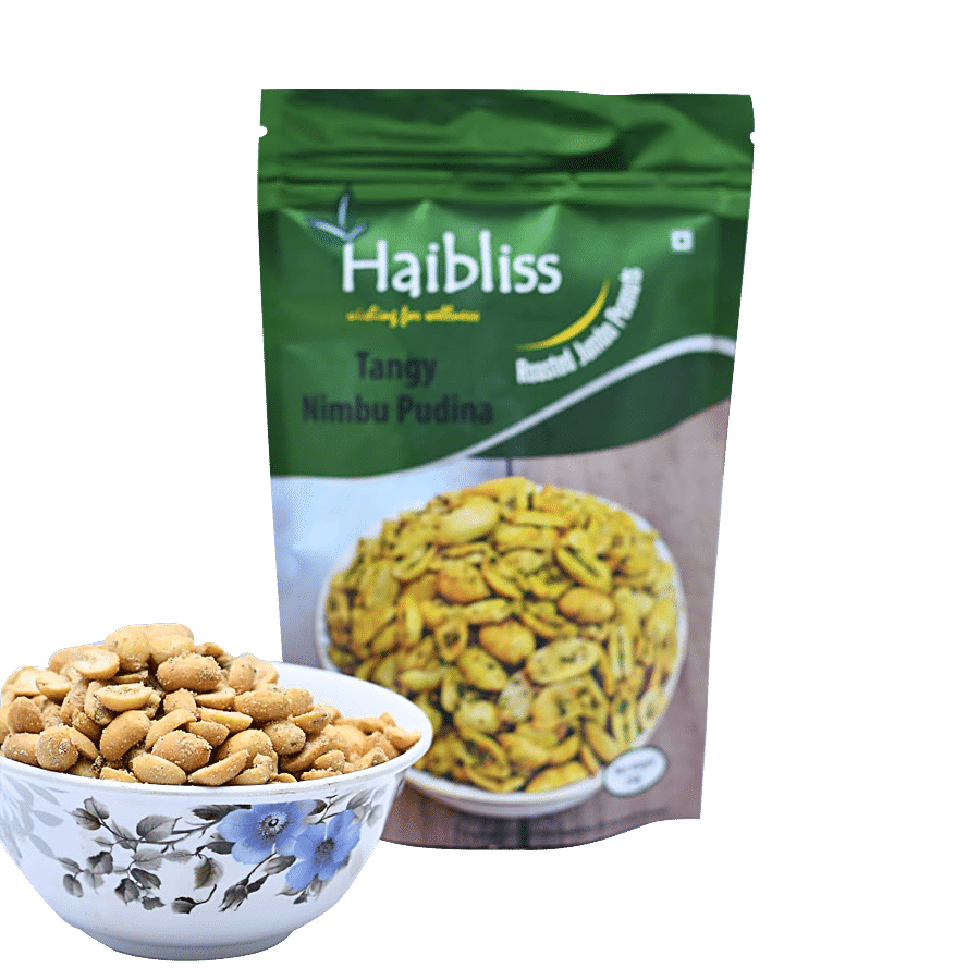 Haibliss  Roasted Jumbo Peanuts - Tangy Nimbu Pudina