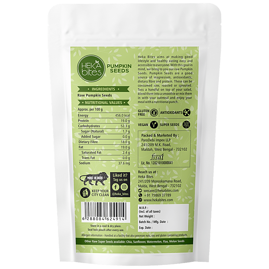 Heka Bites Raw Pumpkin Seeds - Premium