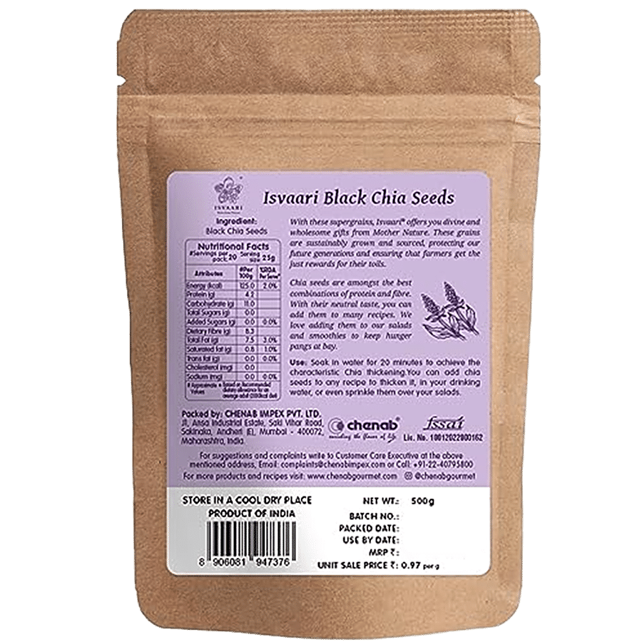 Isvaari Black Chia Seeds