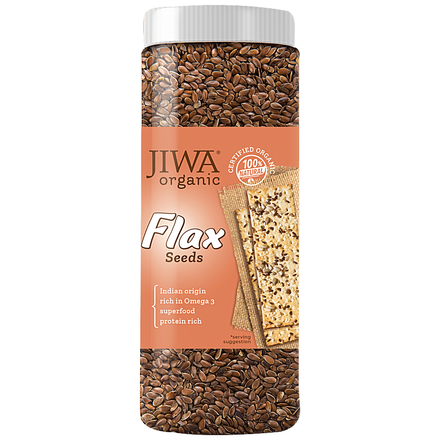 Jiwa Organic Raw Flax/Alsi Seeds - 100% Natural & Gluten Free