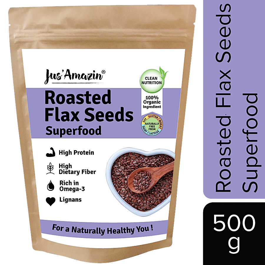 Jus Amazin Roasted Organic Flax Seeds - High Protein Superfood