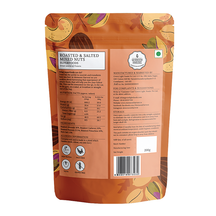 Monsoon Harvest Superfoods - Roasted & Salted Mixed Nuts