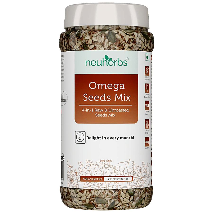 Neuherbs 4 In 1 Raw & Unroasted Omega Seeds Mix - Diet Snacks