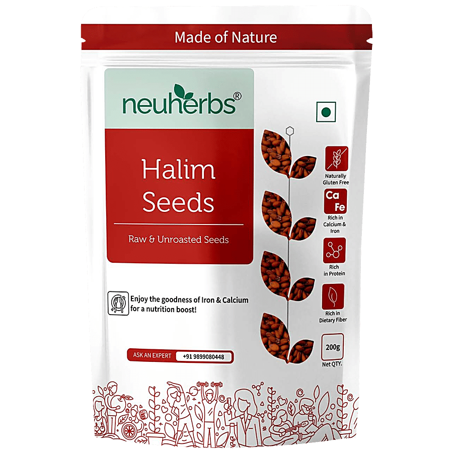 Neuherbs Raw & Unroasted Halim Seeds - Rich In Calcium & Iron