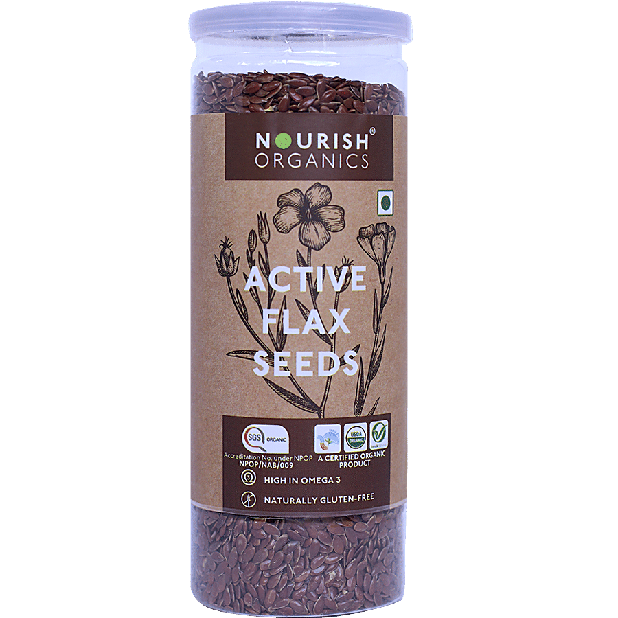 Nourish Organics Active Flax Seeds - High In Omega-3