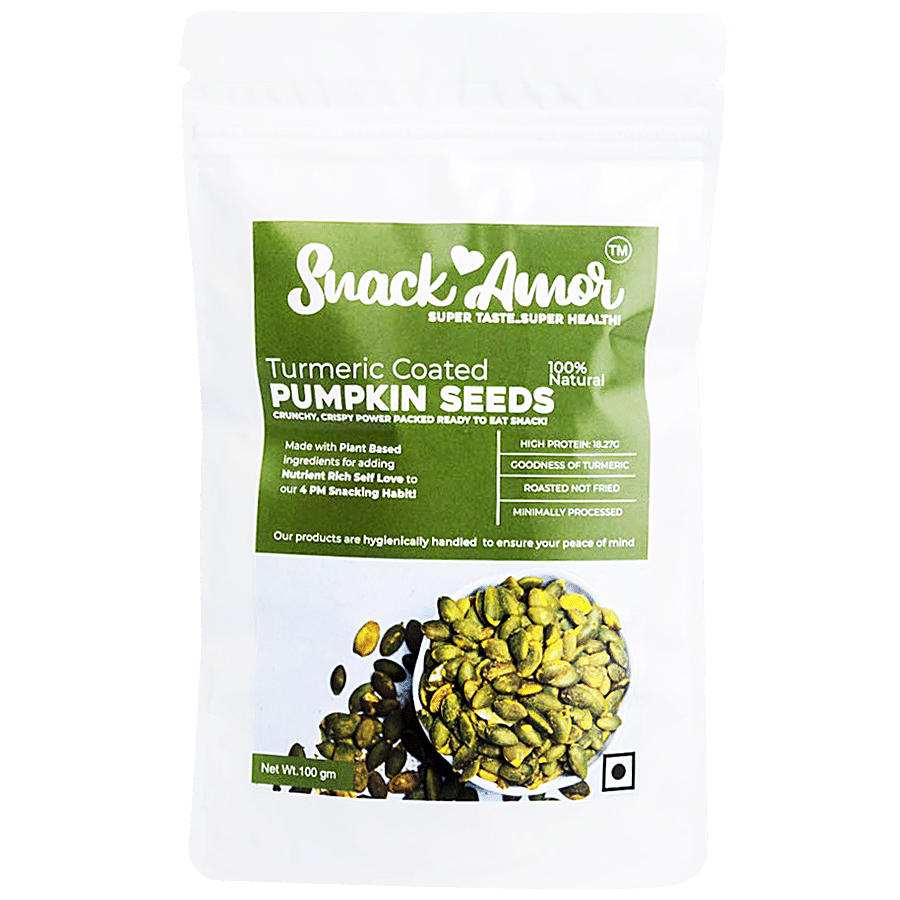 SnackAmor Pumpkin Seeds - Turmeric Coated