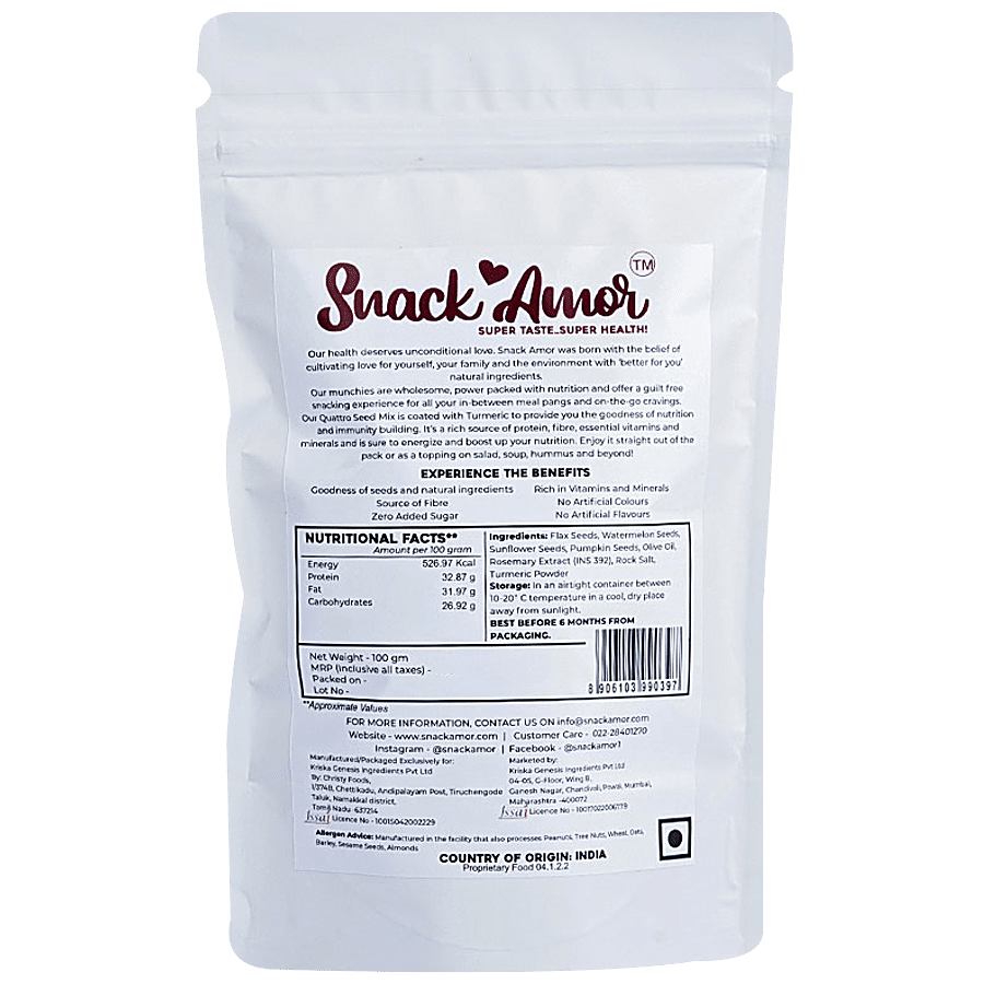 SnackAmor Quattro Seed Mix - Turmeric Coated