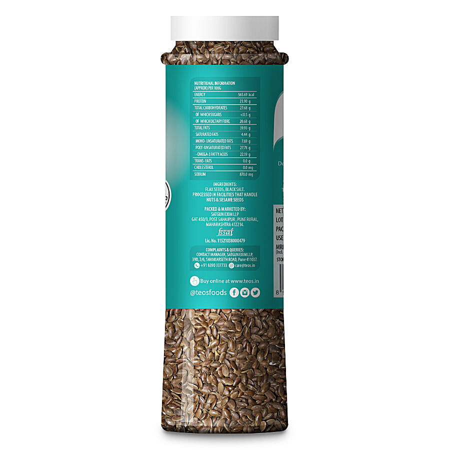 TEOS Roasted & Salted Flax Seeds - High Protein & Dietary Fibre