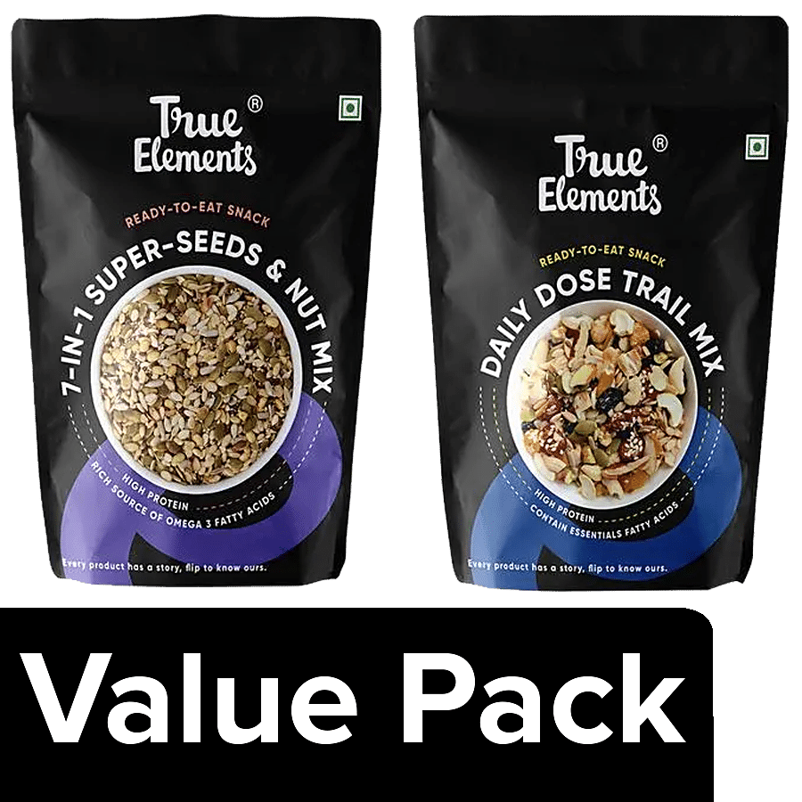 True Elements 7-in-1 Super Seeds & Nut Mix + Daily Dose Trail Mix (each 250 g)