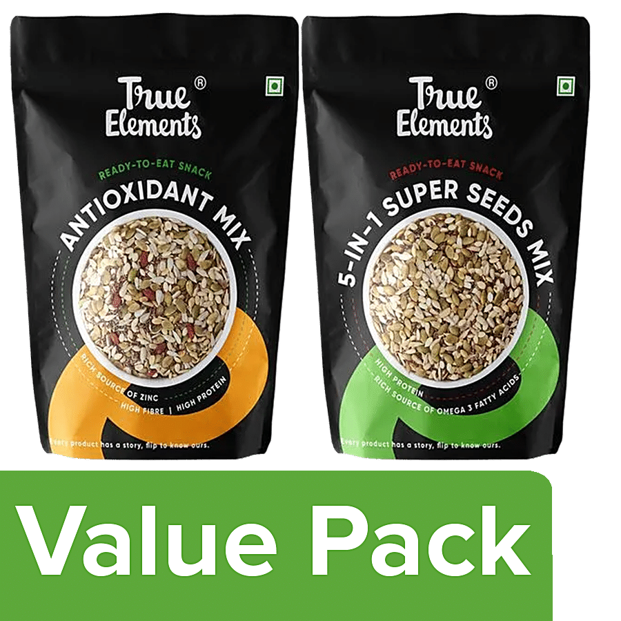 True Elements Antioxidant Mix 125 gm + 5-in-1 Super Seeds Mix 125 g