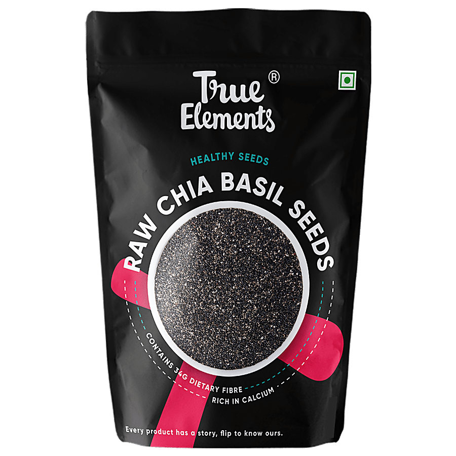 True Elements Premium Raw Chia Basil Seeds - Premium Chia Basil Seeds for Eating