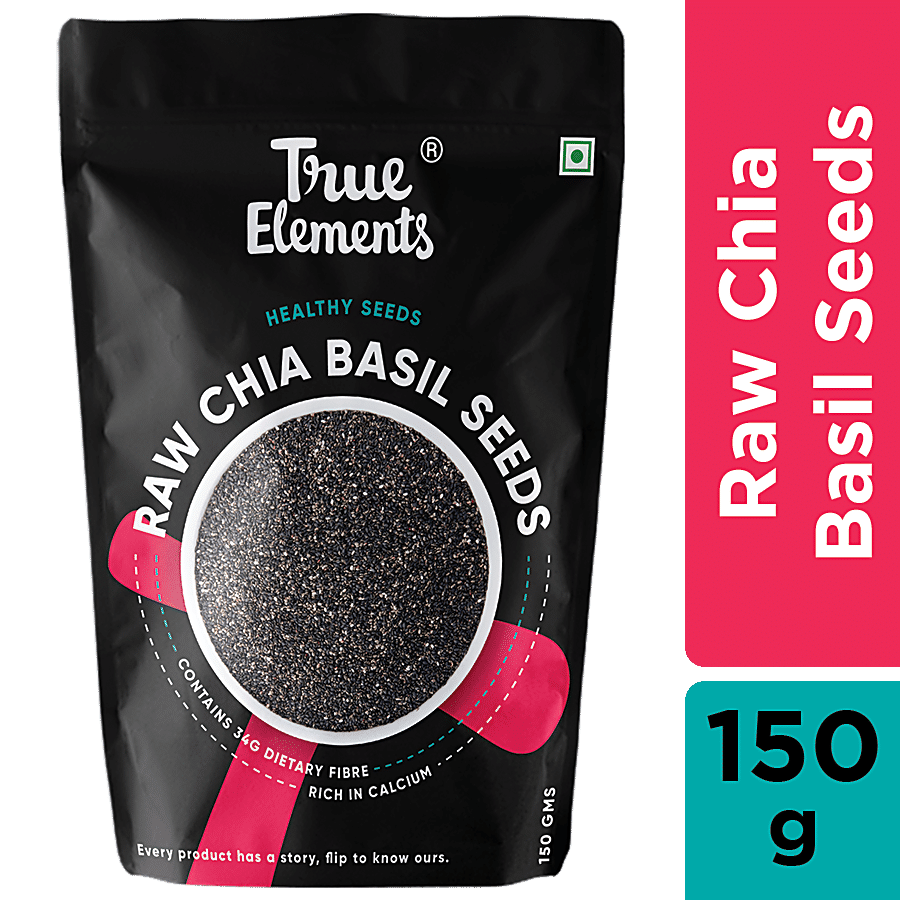 True Elements Premium Raw Chia Basil Seeds - Premium Chia Basil Seeds for Eating