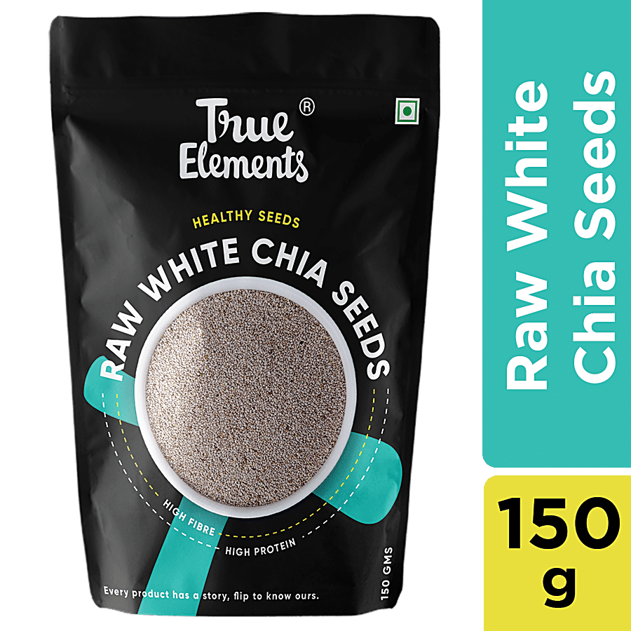 True Elements Raw White Chia Seeds - Premium Raw White Chia Seeds for Eating