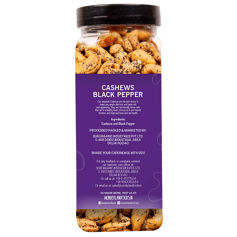 Wonderland Foods Cashews - Black Pepper Flavour