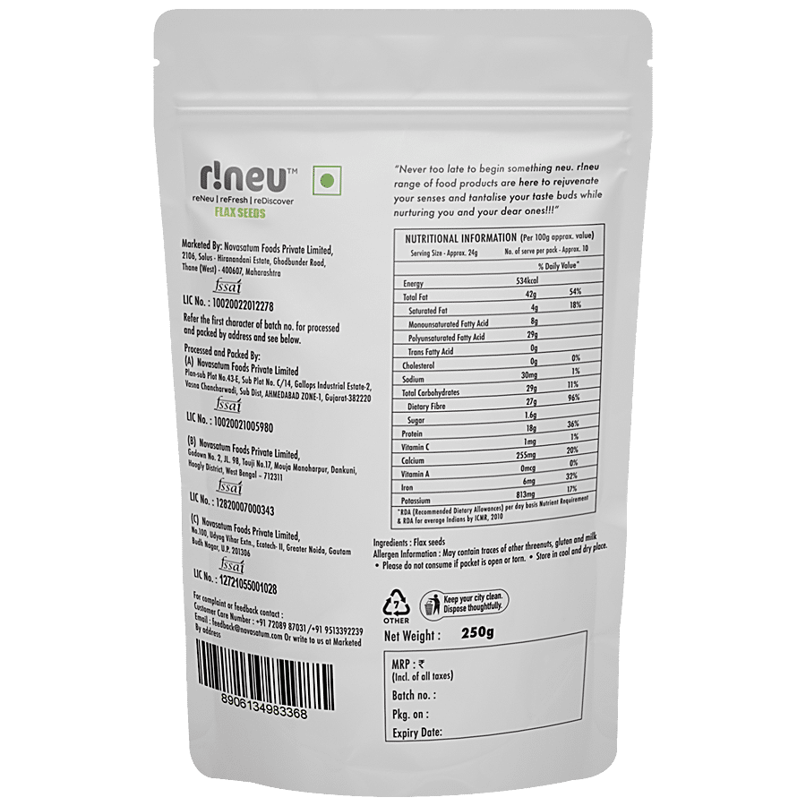 r!neu Flax Seeds - Plain