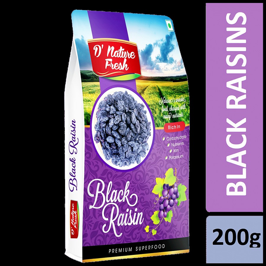 D NATURE FRESH Indian Black Raisins