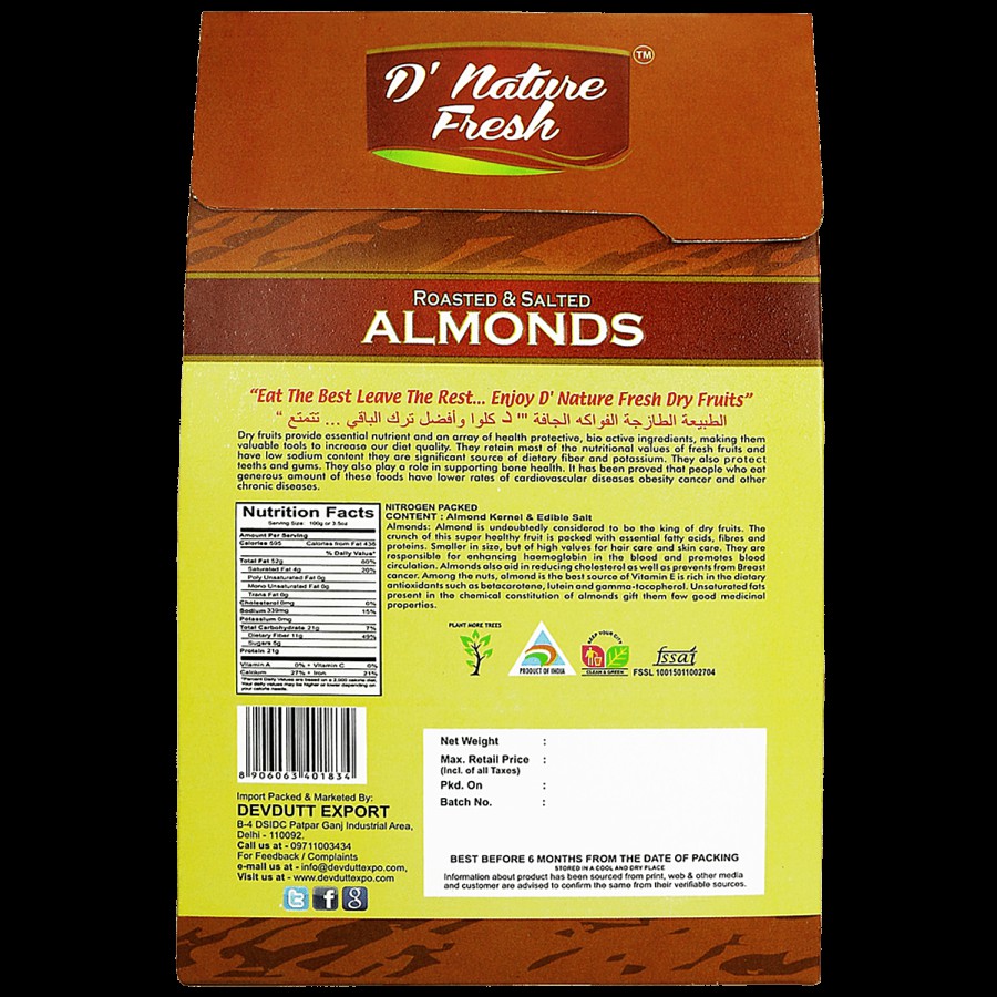 D NATURE FRESH Roasted & Salted Almonds