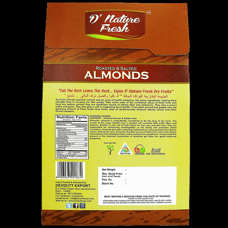 D NATURE FRESH Roasted Salted Almonds