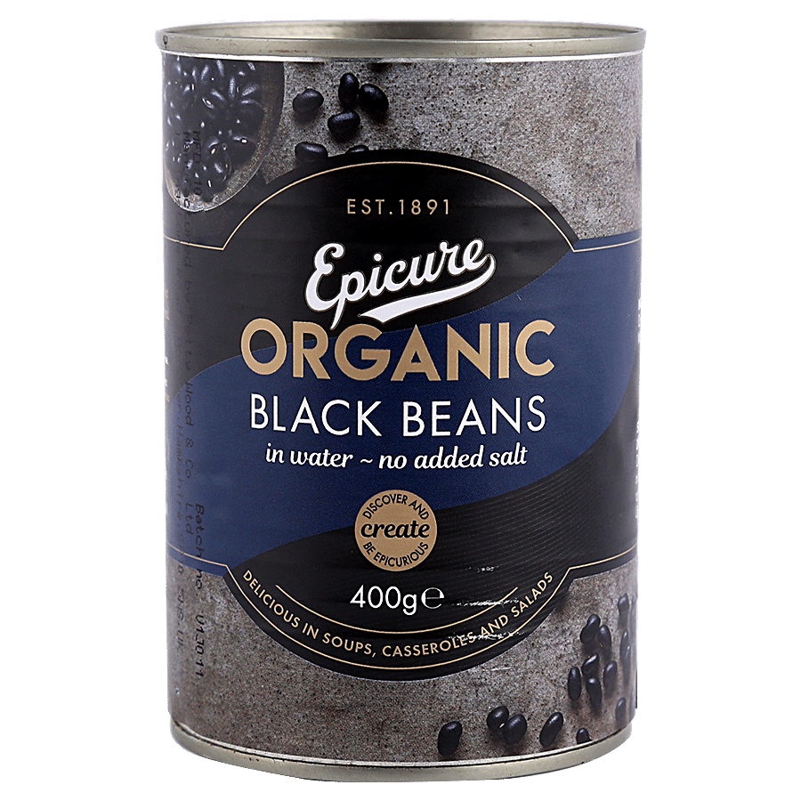 Epicure Organic Black Beans In Water - With No Added Salt & Artificial Additives