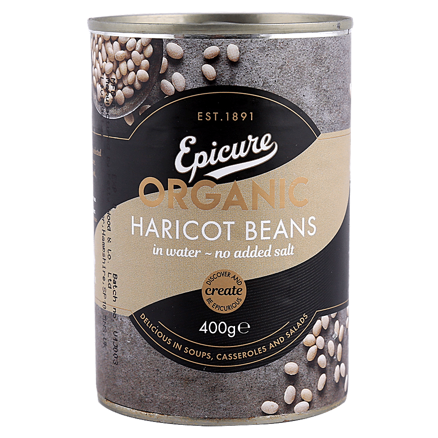 Epicure Organic Haricot Beans In Water - With No Added Salt & Artificial Additives