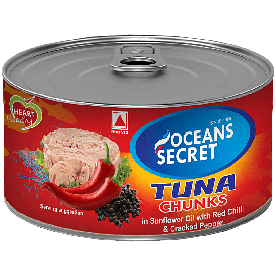 Ocean Secret Tuna Chunks - In Sunflower Oil With Red Chilly & Cracked Pepper