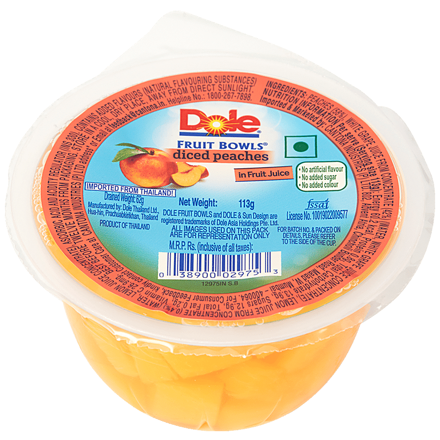 DOLE Fruit Bowls - Diced Peaches In Fruit Juice