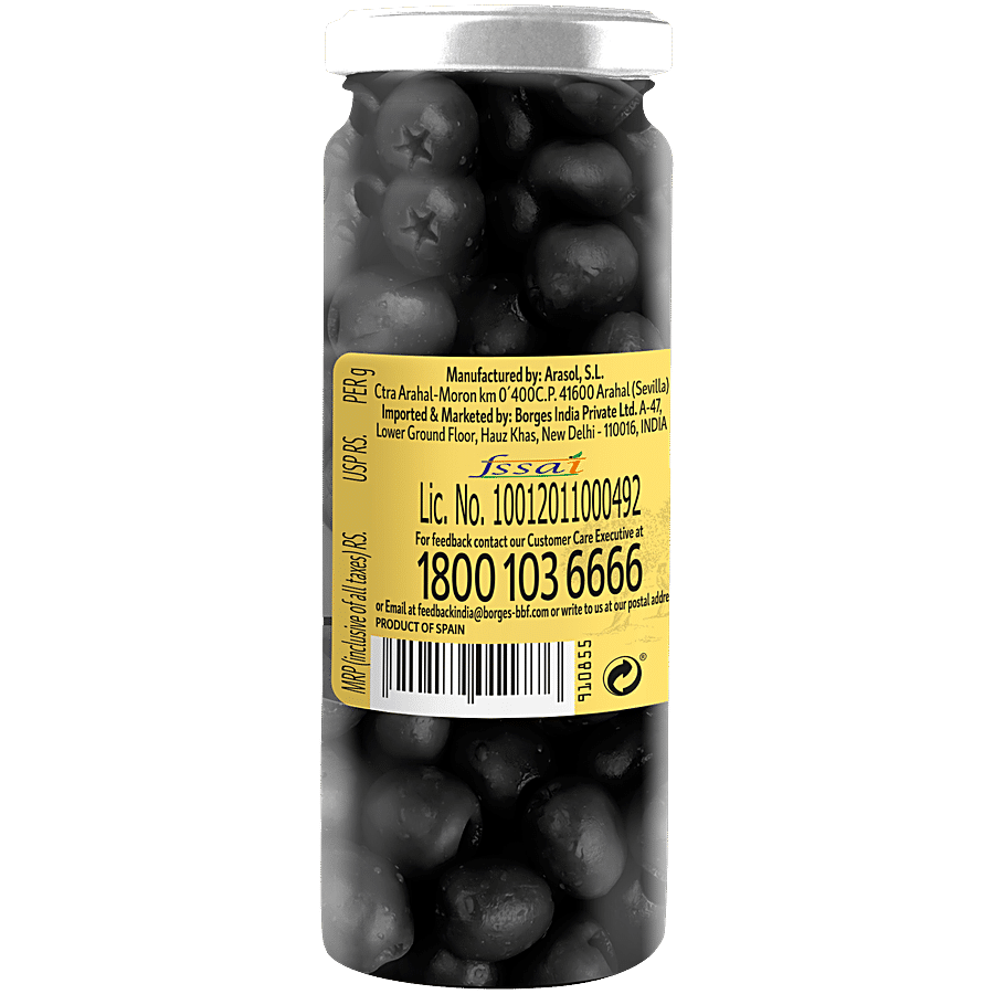 BORGES Black Pitted Olives