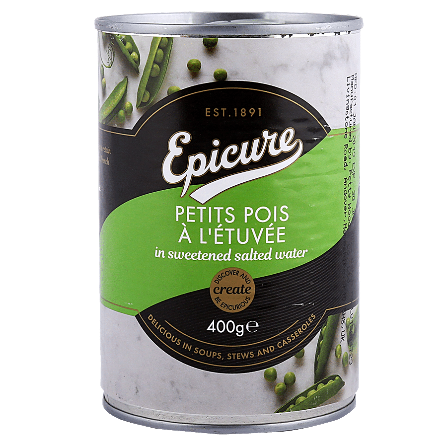 Epicure Organic Petits Pois À L'étuvée - In Sweetened Salted Water