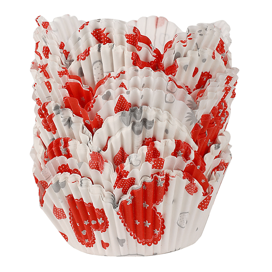 DP Baking Cupcake Paper Moulds - Red & White Hearts