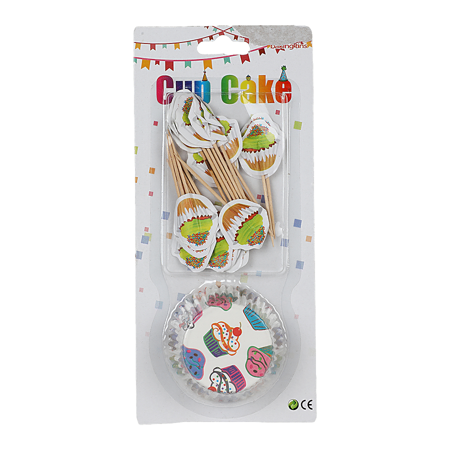 DP Cupcake Moulds & Toothpick - Cake Print