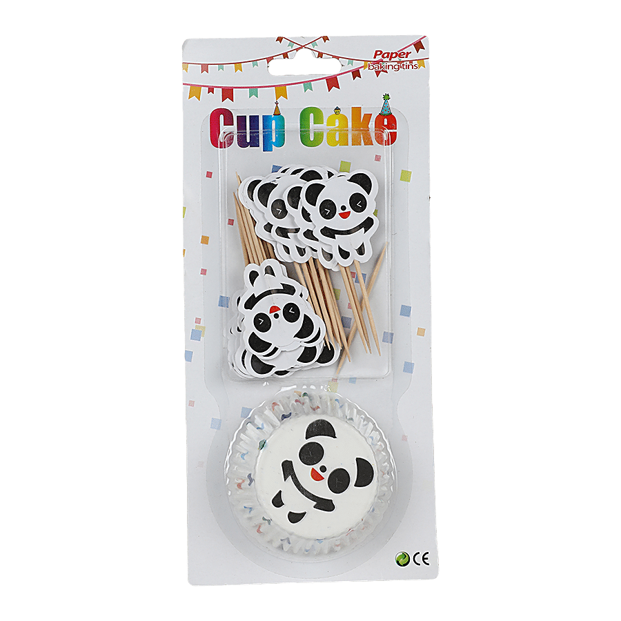 DP Cupcake Moulds & Toothpick - Panda Print