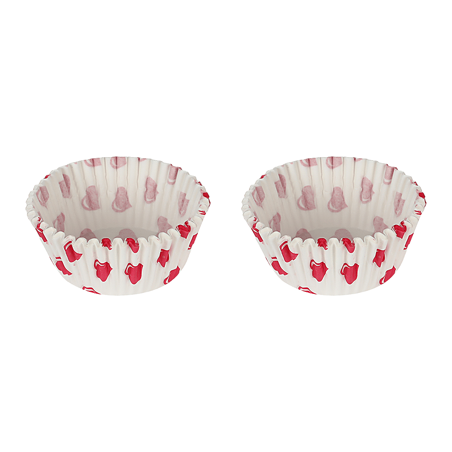 DP Pink Heart Printed Cupcake Moulds - Paper